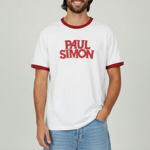 Paul Simon White & Red 70s Men's T-shirt Size L